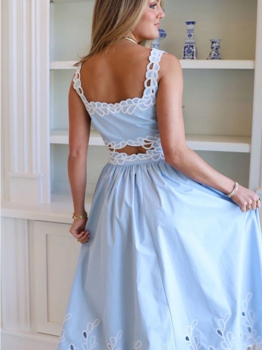 Cocolillys- NEW Olivia Set! Light Blue Embroidered Maxi Skirt and Top- Women - Picture 2 of 4